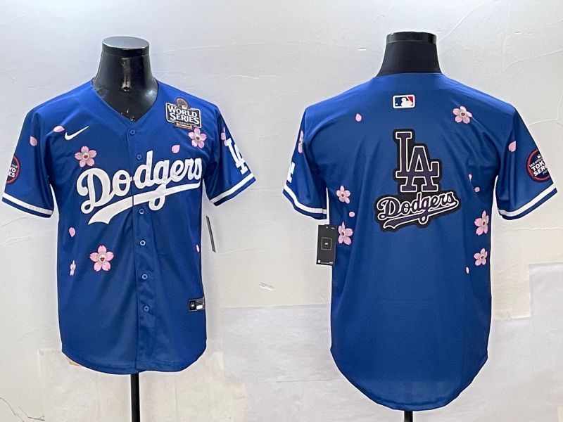 Men Los Angeles Dodgers Blank Blue Sakura Edition 2025 Nike MLB Jersey style 20->los angeles dodgers->MLB Jersey